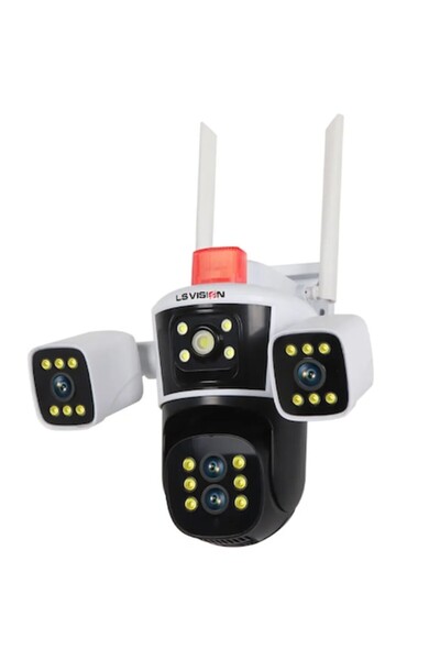 LS VISION Cameră de supraveghere WIFI 4K, 16MP, Zoom 10X, 4 lentile, Control ...
