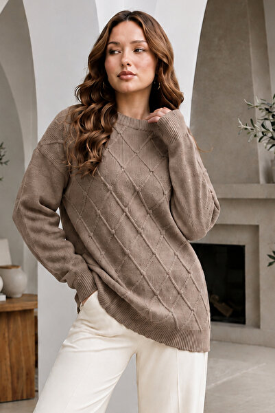 benguen Patterned Knitwear Sweater R4514 Tan