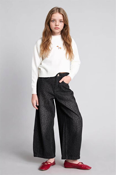 DeFacto Wide Leg Black Girls' Jean Pants I2642A8/Nm40
