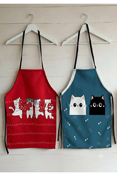KEDİ The Wind of Love in Your Kitchen! 🐾 🍳   Set of 2 Aprons