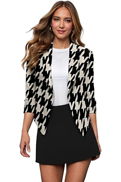 Hybrid & Company Women Double Notch Lapel Sharp Shoulder Pad Office Blazer | ...