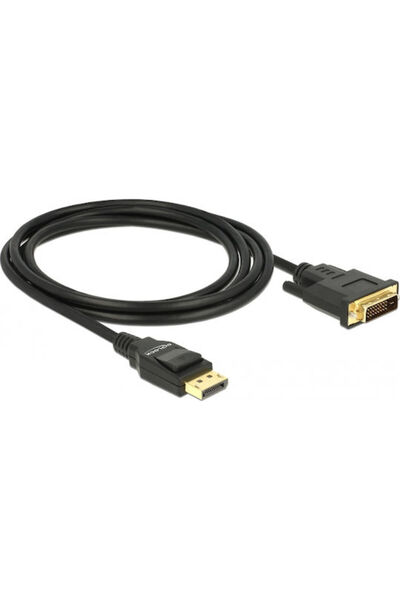 DELOCK Καλώδιο DVI-D αρσενικό σε DisplayPort αρσενικό, 2μ, Μαύρο (85313)
