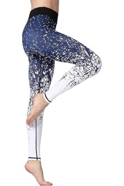 GENERAL Women's Printed Yoga Trousers, Slim Fit High Waist Opaque Fitness Run...