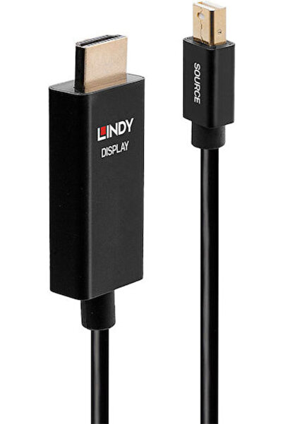 LİNDY Καλώδιο mini DisplayPort αρσενικό - HDMI αρσενικό 0,5μ Μαύρο (40920)