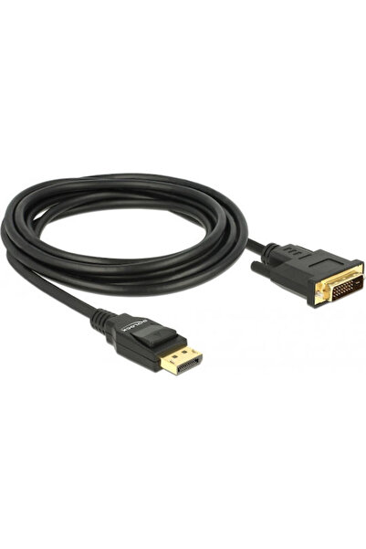 DELOCK Καλώδιο DVI-D αρσενικό σε DisplayPort αρσενικό, 3μ, Μαύρο (85314)