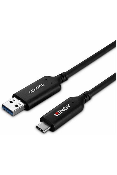 LİNDY Καλώδιο USB 3.2 USB-C αρσενικό - USB-A Μαύρο 10μ (43395)