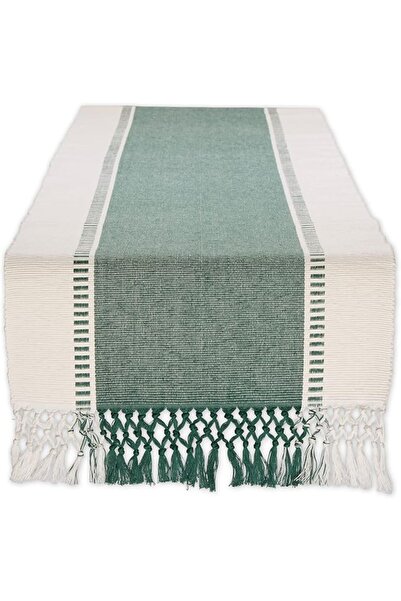 DII Dobby Stripe Woven Table Runner, 13x72-inch, French Blue | Woven Decorati...