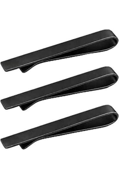Roctee Tie Clips for Men, 3 Pack Classic Tie Clip Silver Gold Black Necktie T...