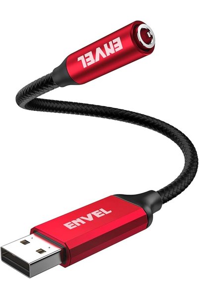 Envelope Books محول صوت ENVEL من USB إلى 3.5 ملم، بطاقة صوت ستيريو خارجية