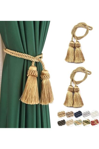 GENERAL 2 Pack Curtain Tiebacks Handmade Decorative Curtain Holdbacks Rope wi...