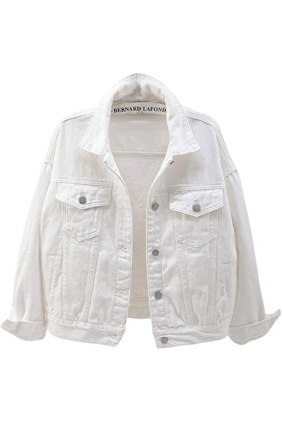 GENERAL ebossy womens Women Candy Color Long Sleeve Loose Denim Jacket Long S...