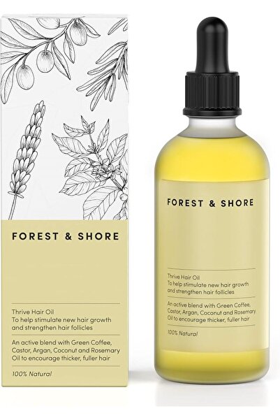 Forest & Shore Hair Growth Oil - 100% Natural With Caffeine, Biotin, Castor, ...