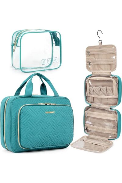 BAGSMART Toiletry Bag Hanging Travel Organizer with TSA Approved Transparent ...