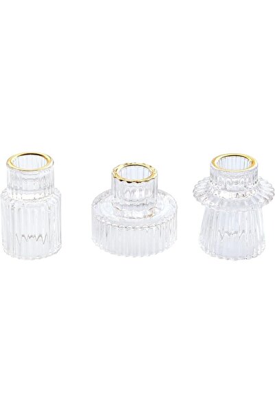 GENERAL Vixdonos Taper Glass Candlestick Holders Tealight Candle Holders for ...