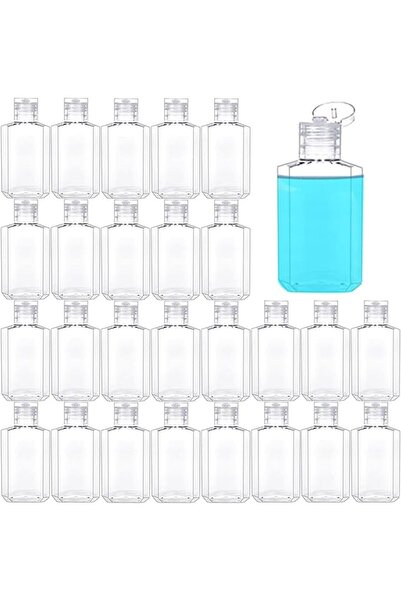 Panxxsen 40 Pack 2 Oz Plastic Refillable Bottles with Flip Cap,Plastic Hand S...