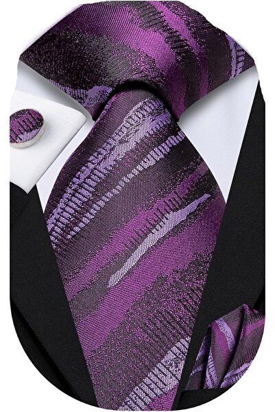 Dubulle Mens Paisely Silk Tie for Men Necktie and Pocket Square Set