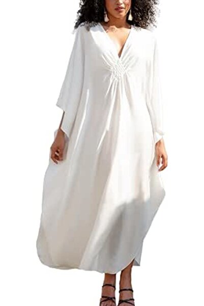 YouKD Wemon's Summer Long Kaftan Maxi Dress Bohemian Swimsuit Beach Cover Up ...