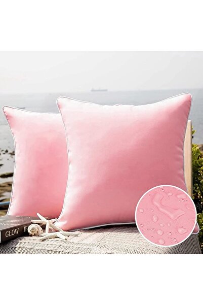 Phantoscope Pack of 2 Outdoor Waterproof Solid Throw Decorative Pillow Cover ...