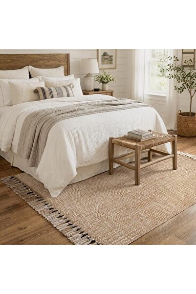 Collive Small Bathroom Rug, 2' x 3' Hand-Woven Low Profile Front Entryway Rug...
