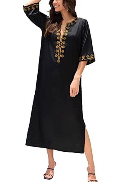 YouKD Wemon's Summer Long Kaftan Maxi Dress Bohemian Swimsuit Beach Cover Up ...