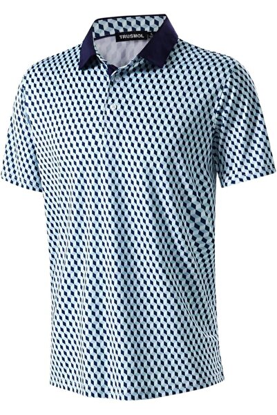 GENERAL Golf Shirts for Men Dry Fit Performance Print Short Sleeve Moisture W...