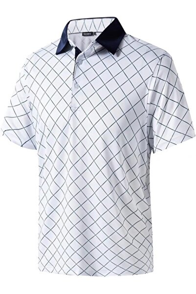 GENERAL Golf Shirts for Men Dry Fit Performance Print Short Sleeve Moisture W...