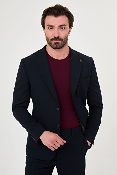 Mcr Straight Slim Fit Mono Collar Punto Stitched Men's Suit with Pocket Bag N...