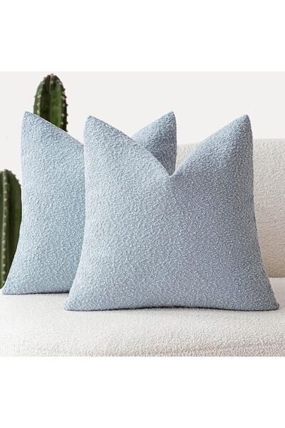 GENERAL Foindtower Pack of 2 Textured Boucle Throw Pillow Covers Accent Solid...