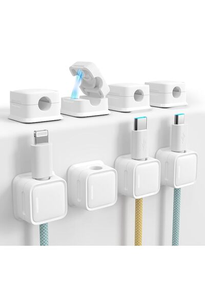 GENERAL Cord Organizer Holder, 8 Pack Magnetic Desk Cable Clips Management, H...