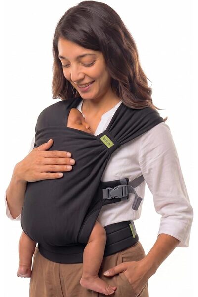 Boba Bliss Baby Carrier Sea Mist | Elastic hybrid pull-on carrier in seconds,...