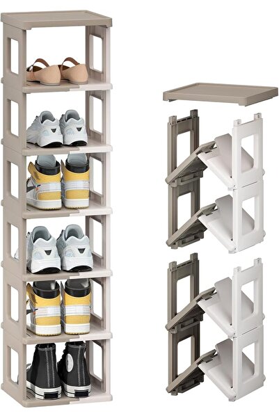 Haixin Collapsible 7 Tier Rack - Storage and Organisation for Entryway, Assem...