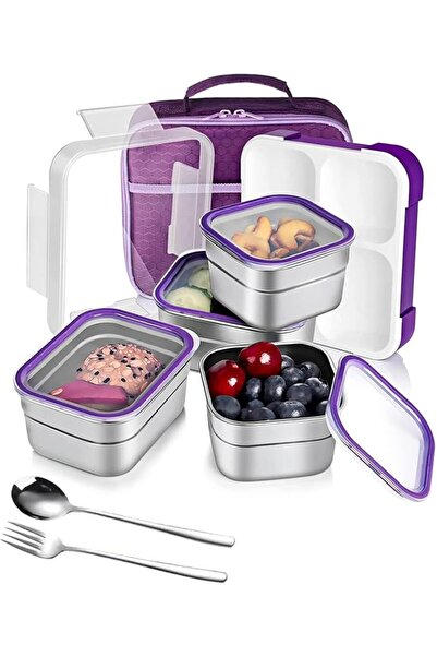 GENERAL Mylindde Bento Box, Stainless Steel Double Layer Lunch Box, Leakproof...