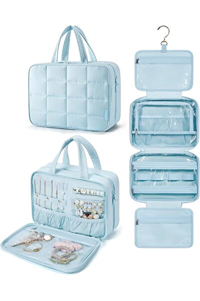 BAGSMART Travel Toiletry Bag with Jewelry Organizer, Hanging Travel Bag for T...