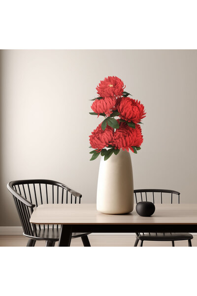 Alista Home Crizantemă artificială roșie de 58 cm, floare decorativă realistă...