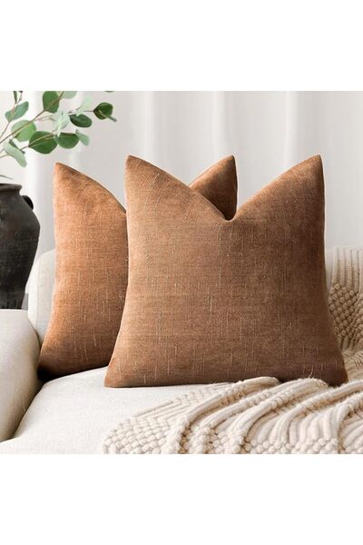 Foindtower Pack of 2 Soft Textured Throw Decorative Pillow Covers Square Acce...
