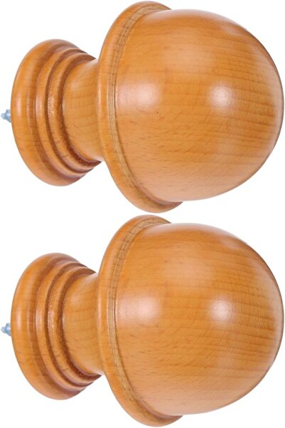 Morvena Picks Capete decorative din lemn pentru bare de perdea, in forma de c...