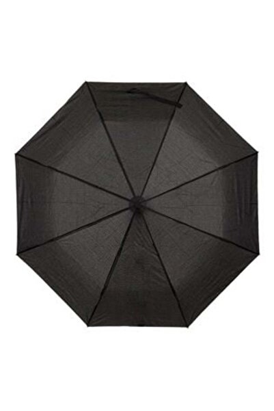 OEM Umbrela de Ploaie Pliabila Automata Neagra cu Maner din Lemn 36cm