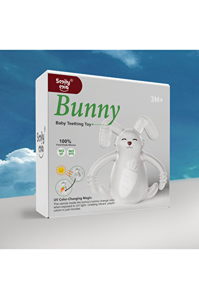 Smily Mia SmilyMia Bunny Silicone Baby Teether with Clip – 3M+