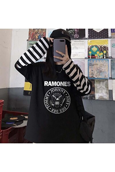 DEEFWEAR MİNGALONDON Μπλουζάκι Unisex με στάμπα λογότυπου Ramones και ψεύτικα...