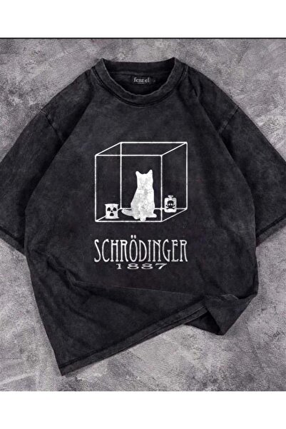 DEEFWEAR Mi̇ngalondon Washable Cat in Cube Printed Unisex Oversize Vintage T-...