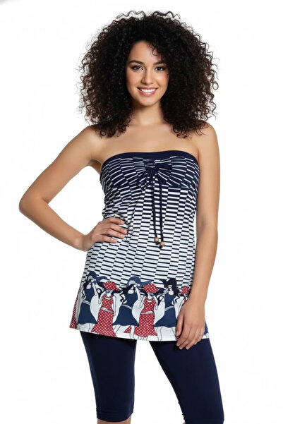 Mariposa Secret Women's Striped Panel Patterned Suit 2471