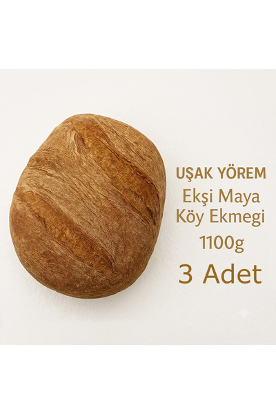 Uşak Yörem Şarküteri Ekşi Maya Köy Ekmeği 1100 Gram Uşak Yörem (3Adet)