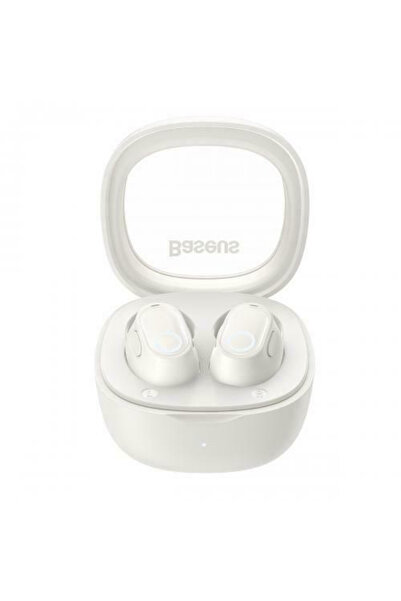 Baseus Bowie WM02 TWS Căști wireless Bluetooth 5.3 cu microfon, Alb/Crem