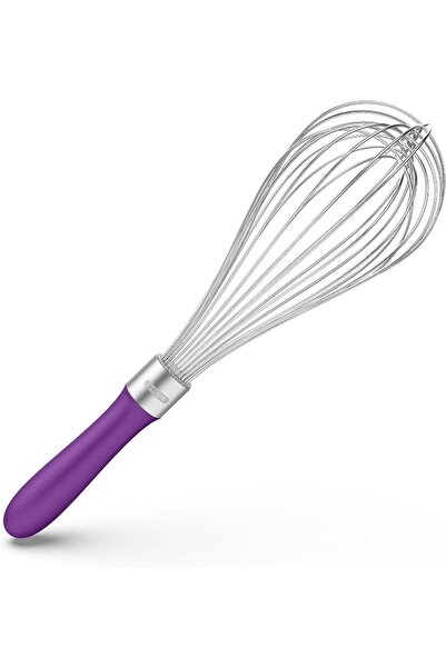 U-Taste Egg Whisk with 12 High Flex Wires for Wisk (30.6cm,Black) | 18/10 Sta...