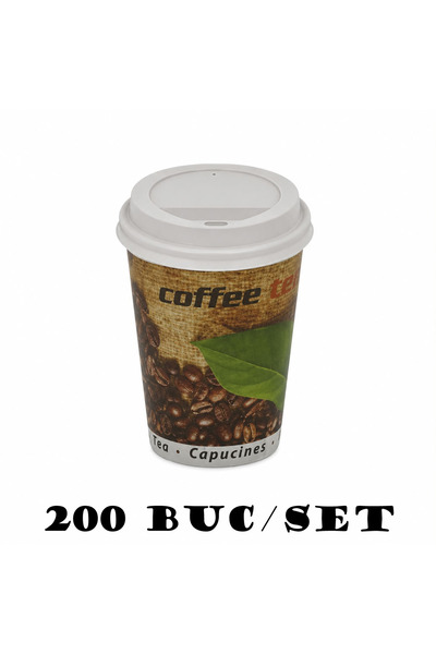 HORECA Disposable paper coffee cup with lid 8 oz 200pcs/set