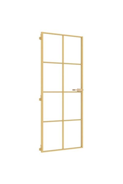 vidaxl Ușă de interior subțire, auriu, 83 x 201,5 cm, sticlă securizată/aluminiu