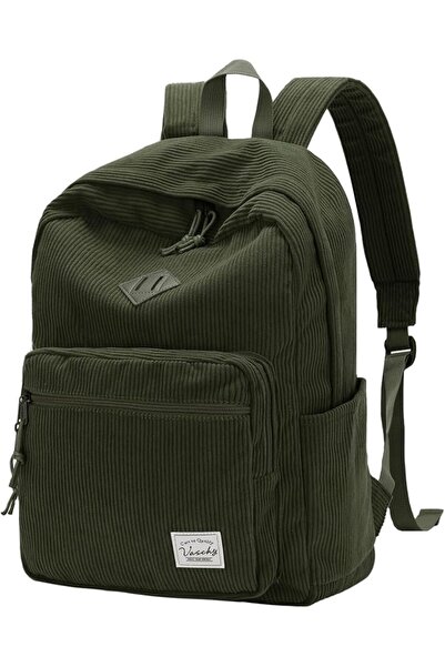 VASCHY Corduroy Unisex Backpack, Casual Cute Aesthetic Fuzzy Fluffy Plush Fle...