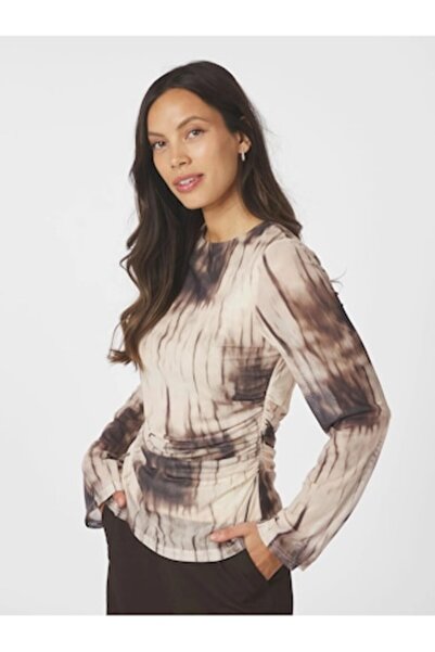 Neo Noir Bluza de dama, Lenida Faded Mesh, Dusty Brown