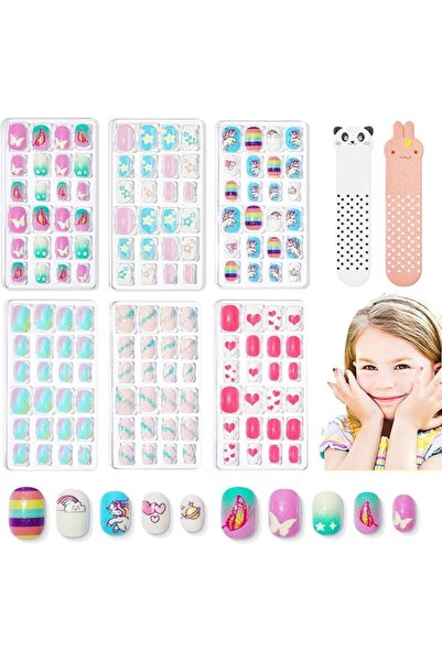 modelones Store أظافر صناعية للأطفال من موديلونز، 144 قطعة، 6 عبوات، أظافر أك...