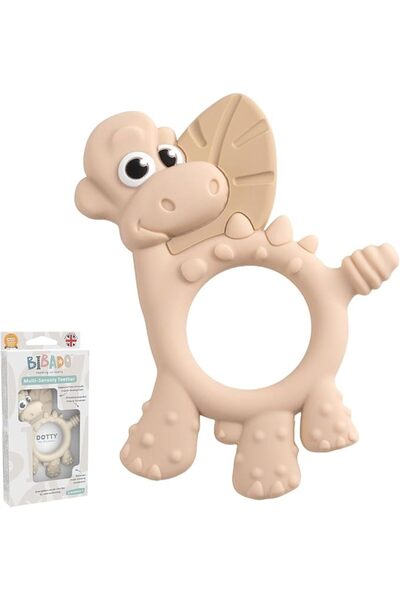 BiBADO Teething Toy : Dotty the Dinosaur™ Multi-Sensory Teether designed to s...